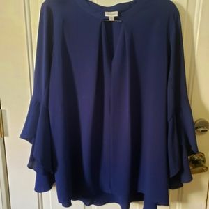 Avenue blouse navy blue plus size 18/20 sleeve three quarters